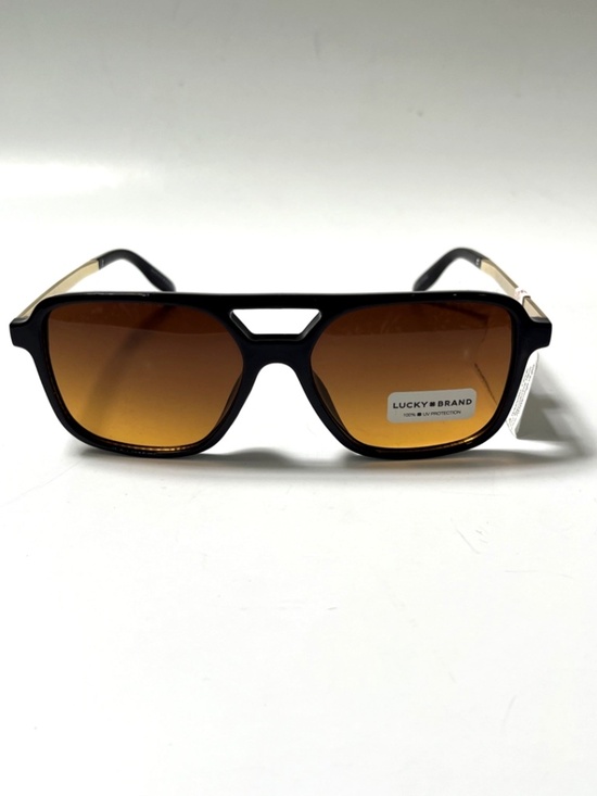 New LUCKY BRAND Double Bridge Aviator Sunglasses Acetate Brown Amber Lens
